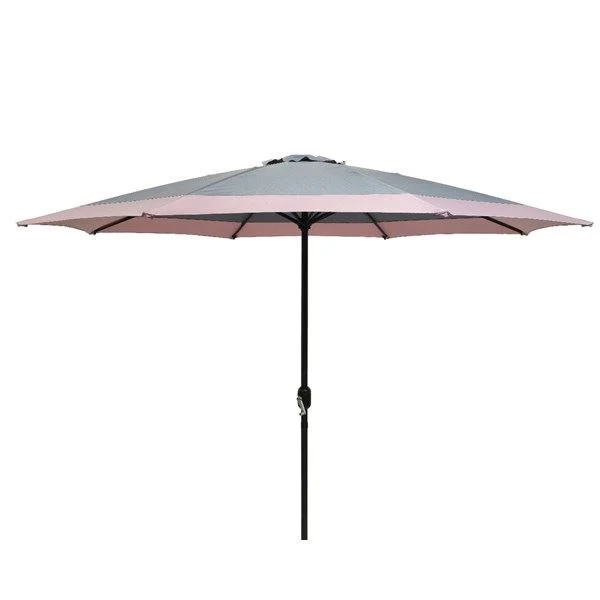 3m Aluminium Outdoor Parasol Grey with Rose edge & Crank
