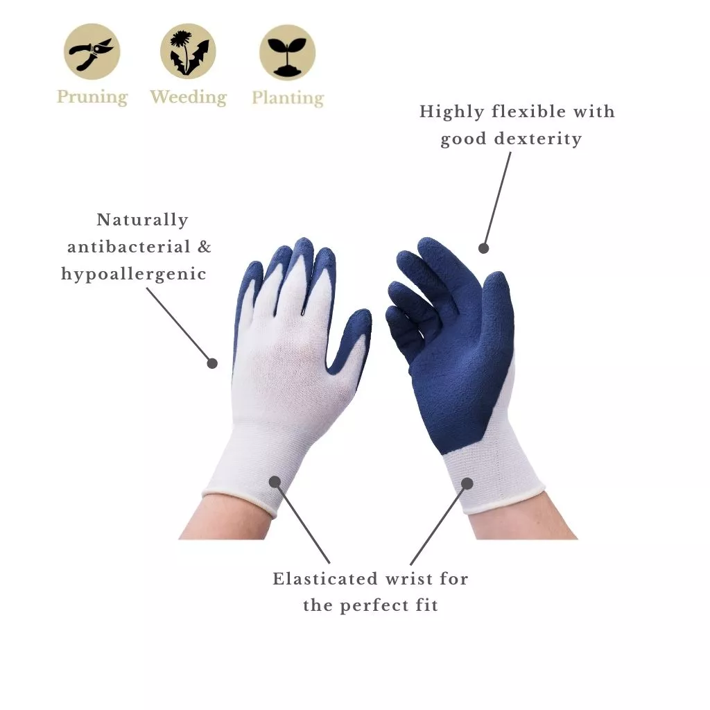Kent and Stowe Bamboo Gloves Navy Medium - Image 2