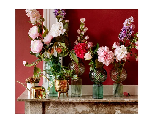 Faux Peony On Stem - Soft Pink (72x34cm) - Image 3