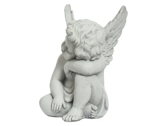 Baby Angel Sitting With Head Titled Statue - Image 2