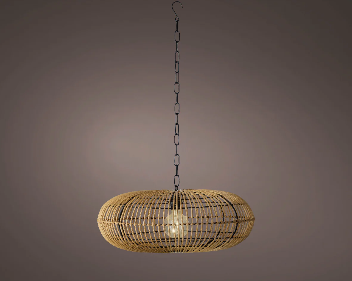 Lumino - Premium Wicker Solar Pendant - Natural