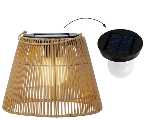Lumino - Premium Solar Wicker Lantern - Natural - Image 3