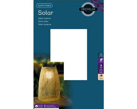 Solar Wicker Lantern (43x28cm) - Image 4