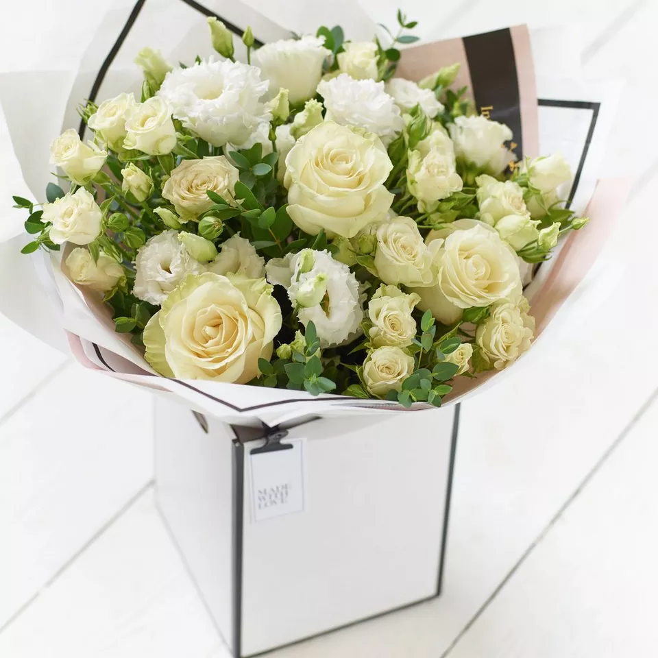 Beautifully Simple White Flower Bouquet - Image 3