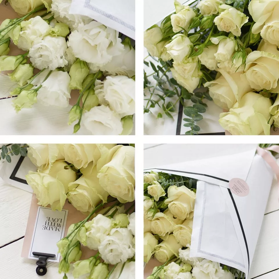 Beautifully Simple White Flower Wrap - Image 2
