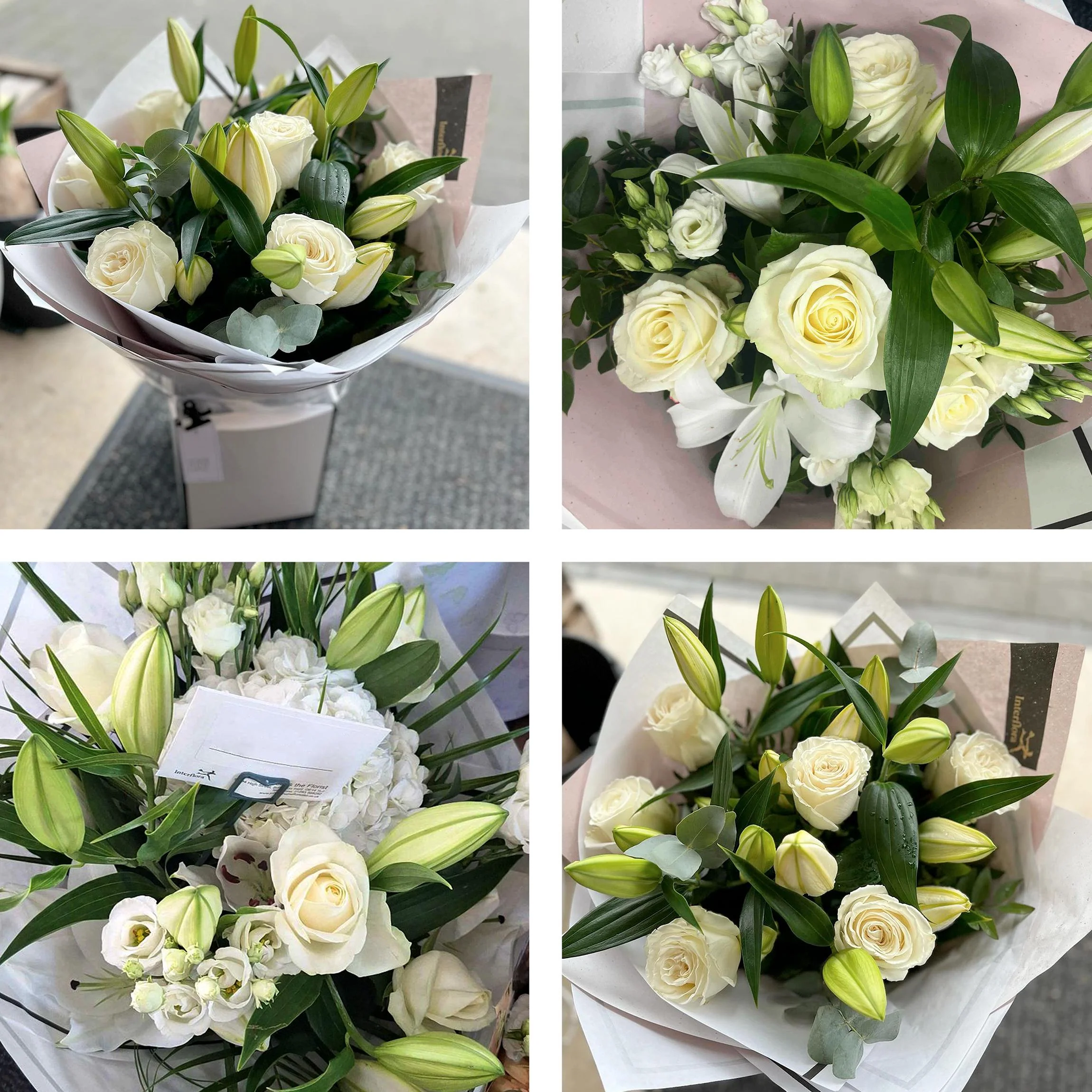 Beautifully Simple White Rose and Lily Bouquet - Image 2