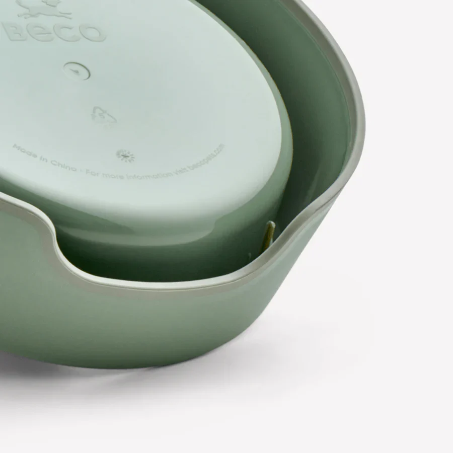 Beco Recycled Plastic Cat Bowl Green - Image 3