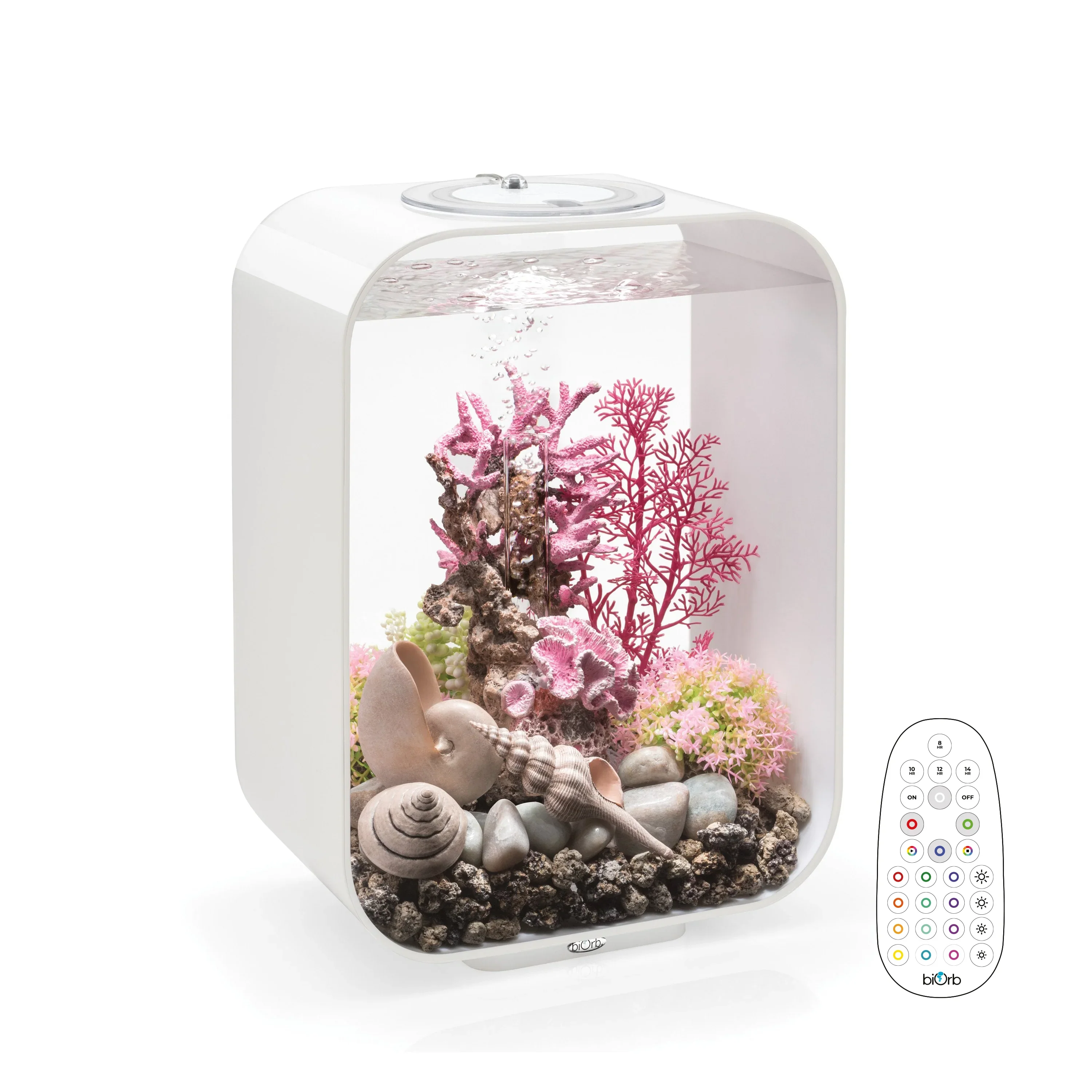 biOrb Life Aquarium 15 Litre with Multi Colour LED Light-Remote Control White