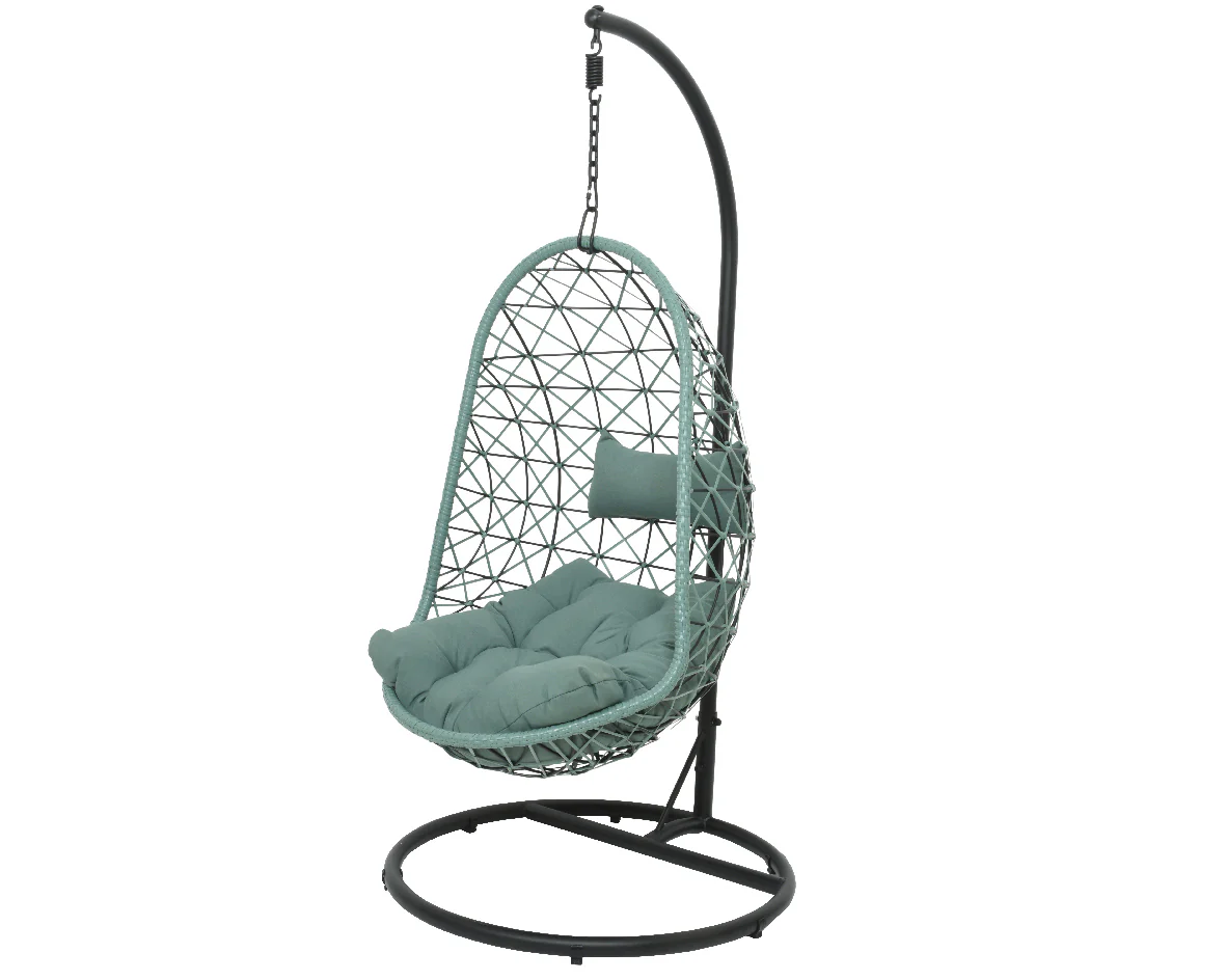 Wicker Hanging Egg Chair Green - Bologna