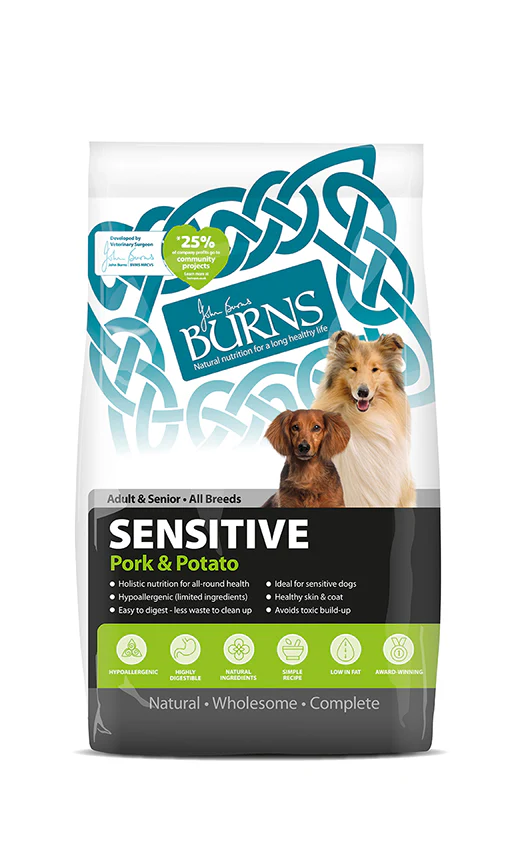Burns Adult Sensitive With Pork Dog Food (6kg)