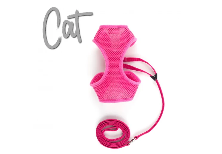 Ancol Pink Soft Cat Harness and Lead Set Large 17cm