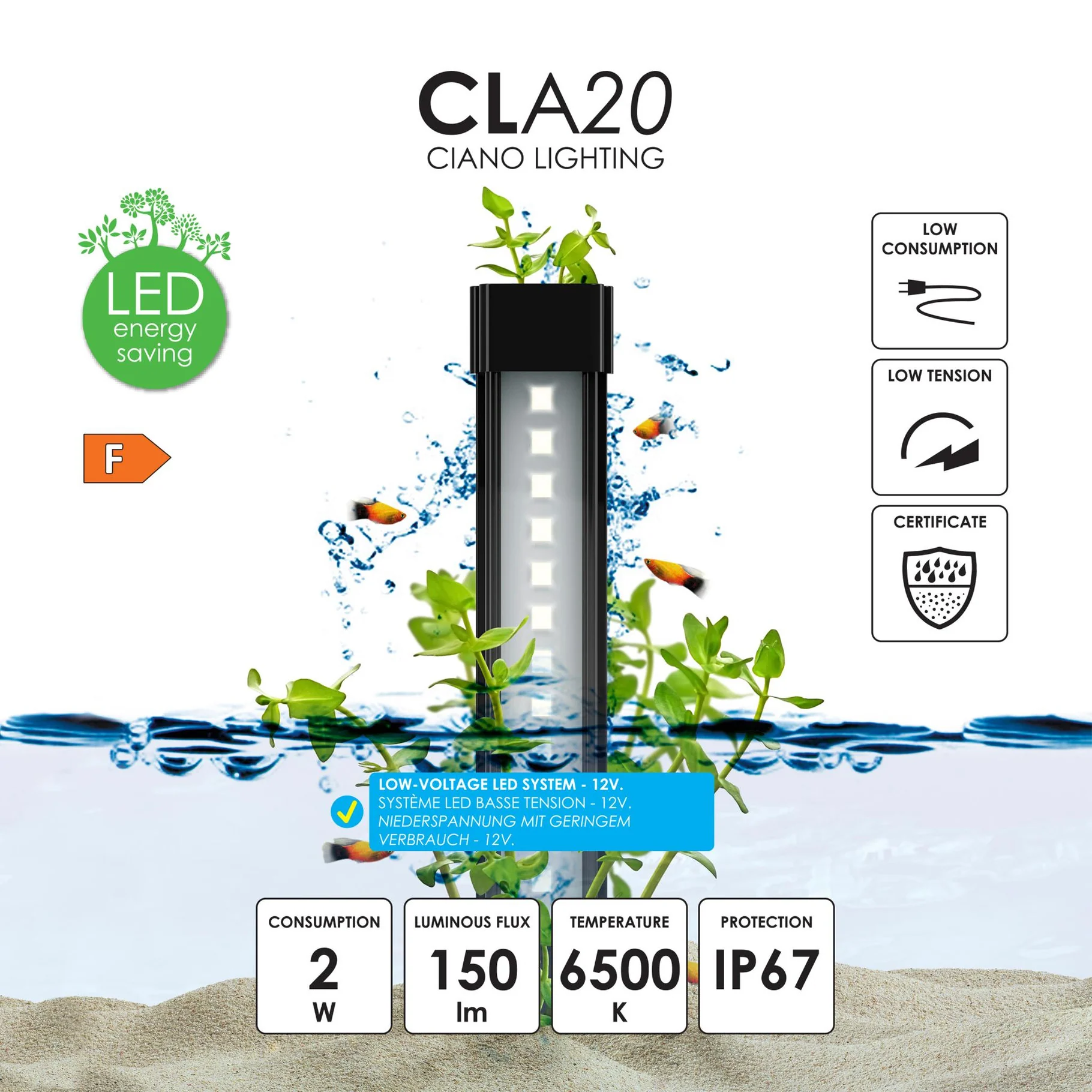 Ciano Aqua 30 Black Aquarium 40x20x40cm - Image 5