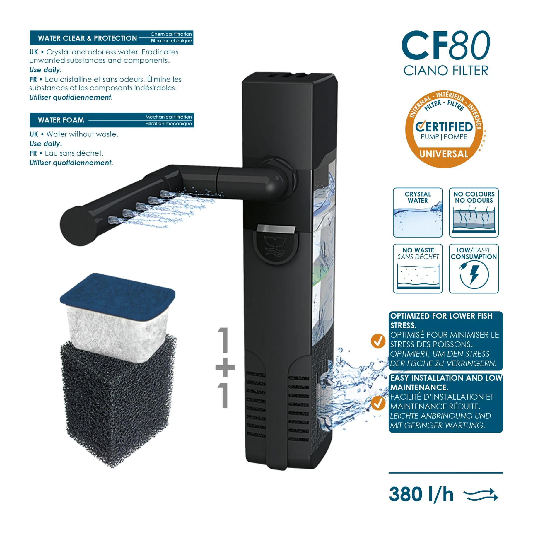 Ciano Aqua 85 LED Black 74 Litre - NEW MODEL - Image 2