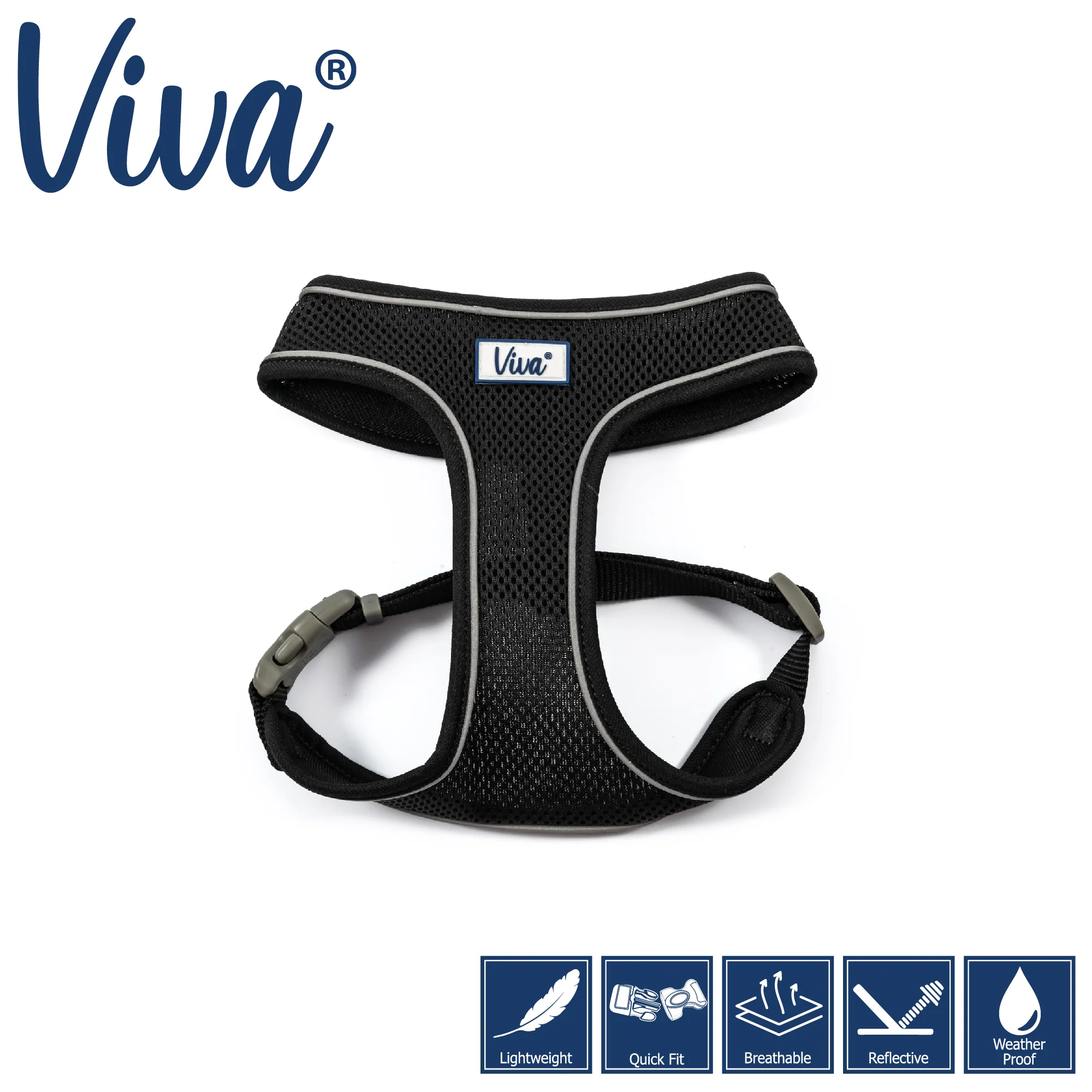 Ancol Viva Comfort Mesh Dog Harness Black Large (53-74cm Chest)
