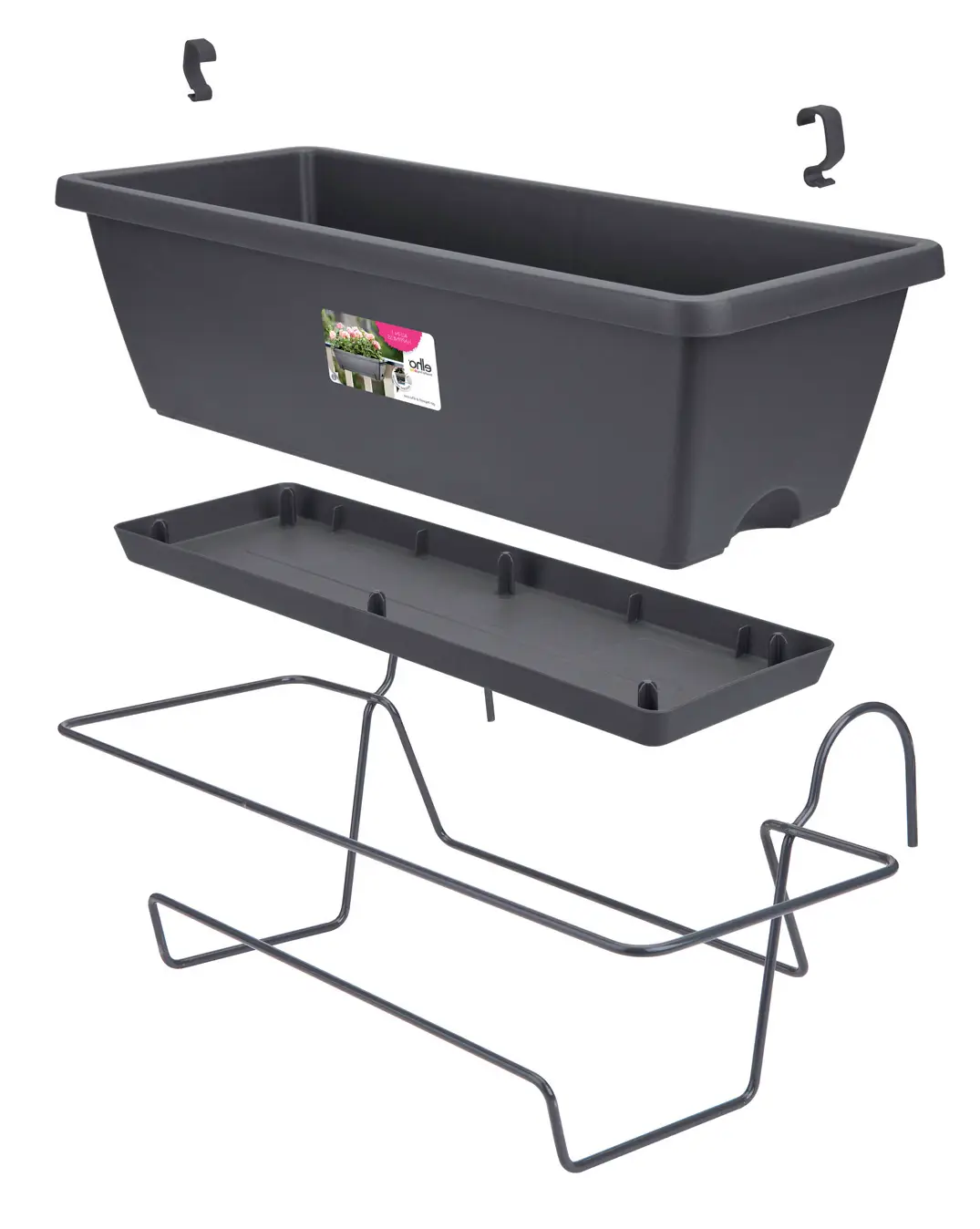Elho Barcelona All in One 50cm Window Box Anthracite - Image 2