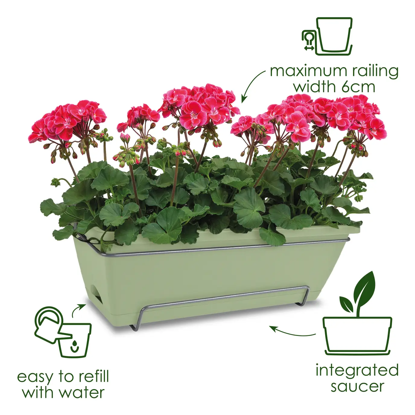 Elho Barcelona All in One 50cm Window Box Anthracite - Image 5