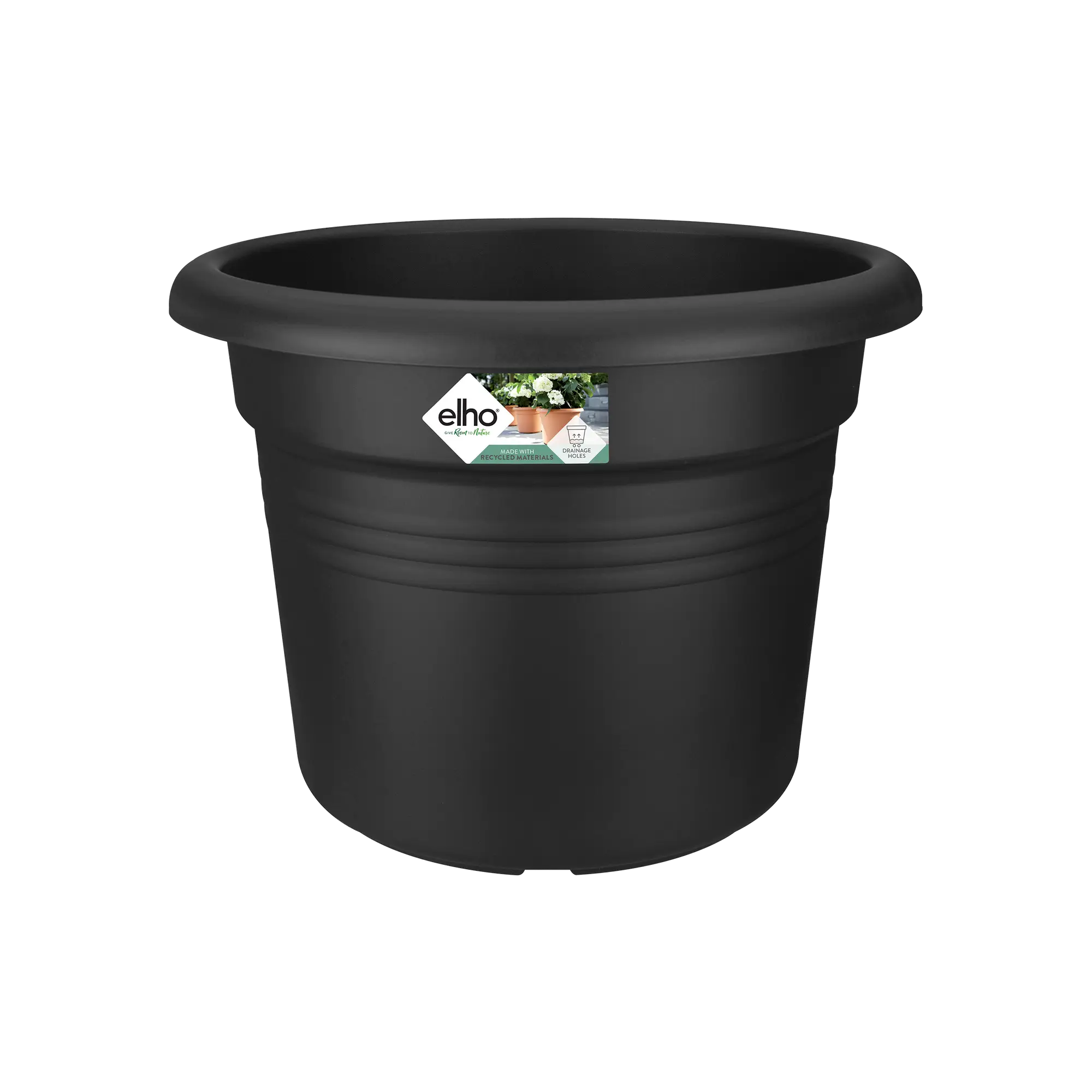 Elho Green Basics Cilinder 80cm Plastic Pot Living Black - Image 2