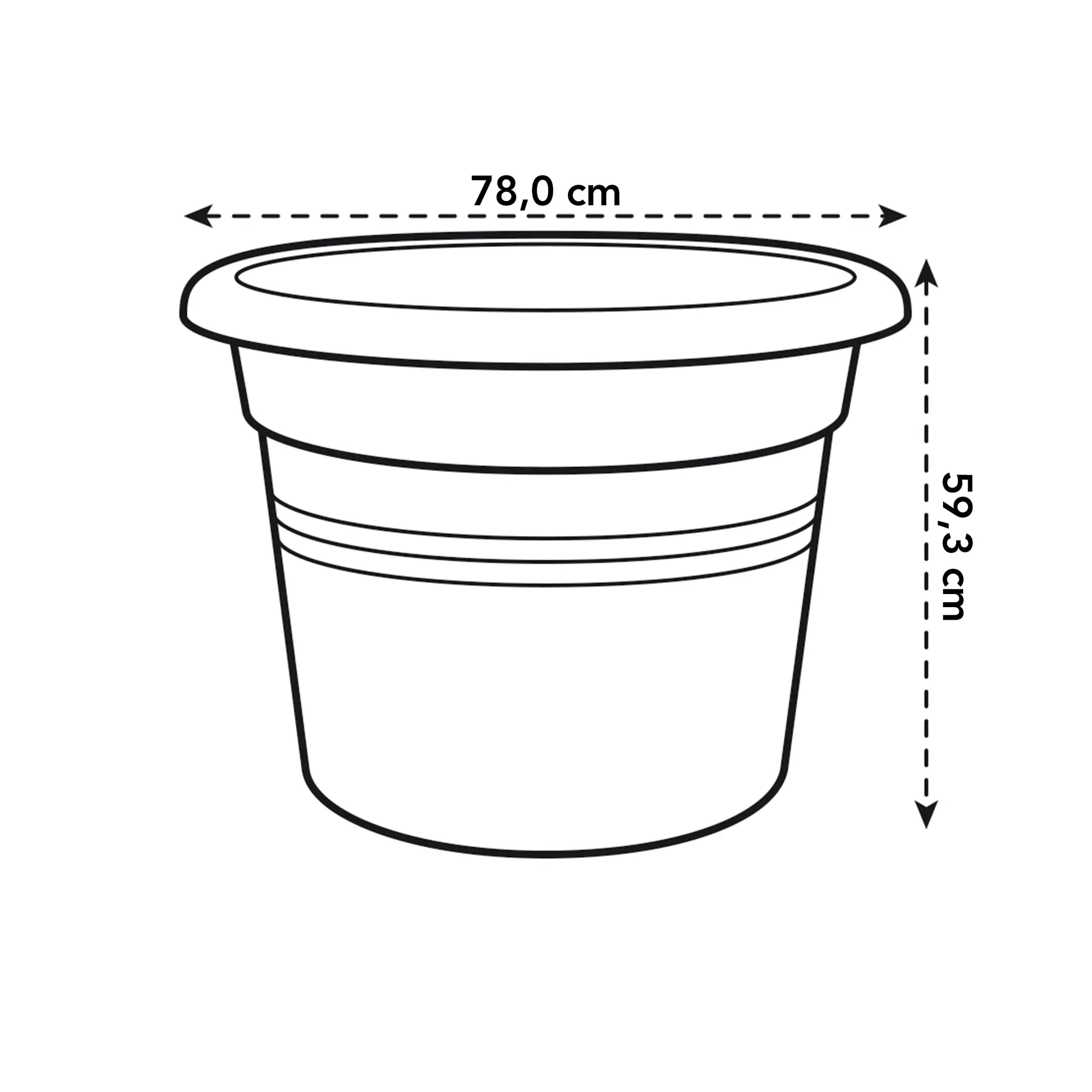 Elho Green Basics Cilinder 80cm Plastic Pot Living Black - Image 4