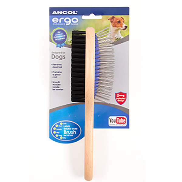 Ancol Ergo Wooden Double Sided Brush Large