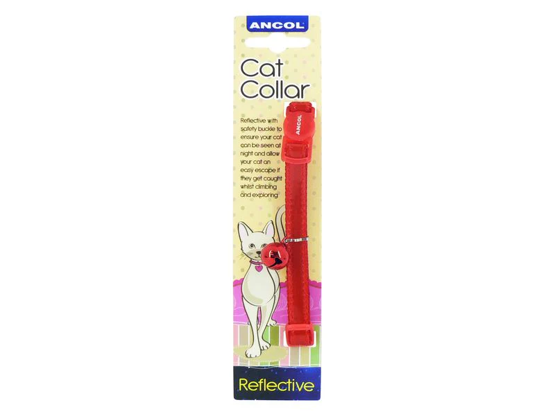 Ancol Gloss Reflective Cat Collar Red - Image 2
