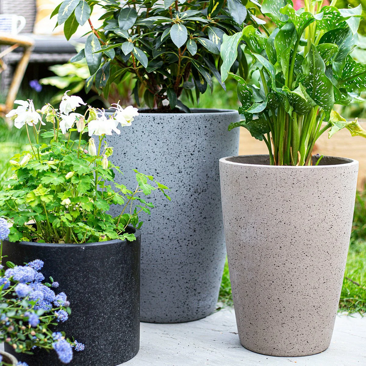 Granito Eggpot Black/Gray/Beige (32cm)