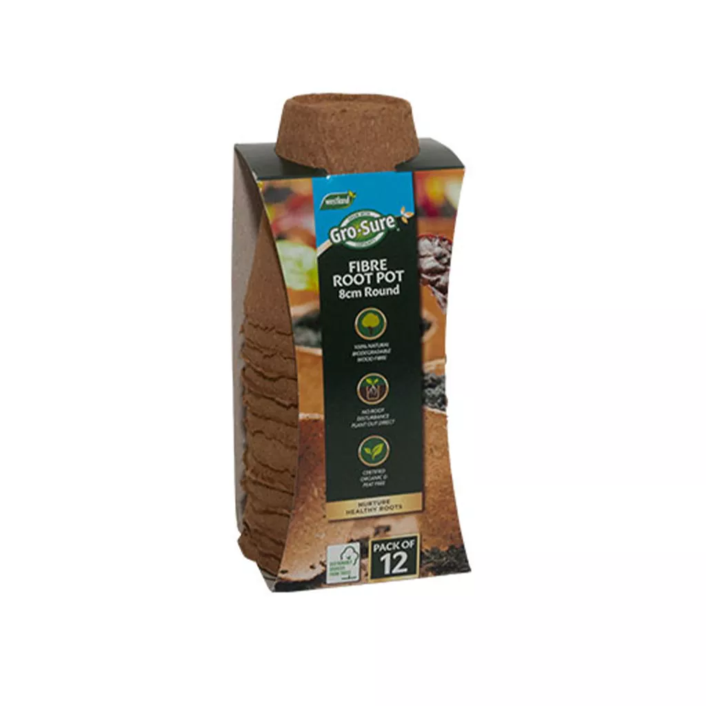 Gro-Sure Fibre Pots Round 8cm 12pk - Image 4