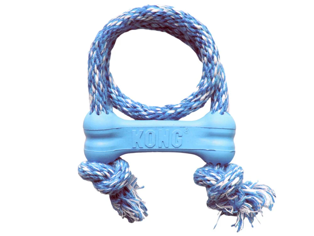 Kong Puppy Goodie Bone With Rope Extra Small - Image 2