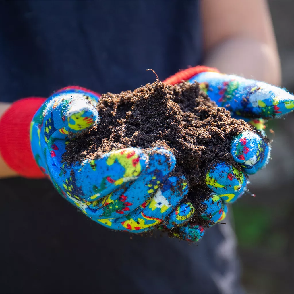 Kent & Stowe Blue Dinosaur Kids Gardening Glove - Image 3