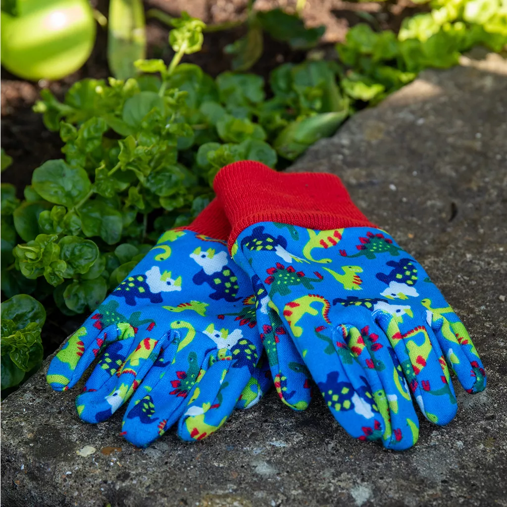Kent & Stowe Blue Dinosaur Kids Gardening Glove - Image 6