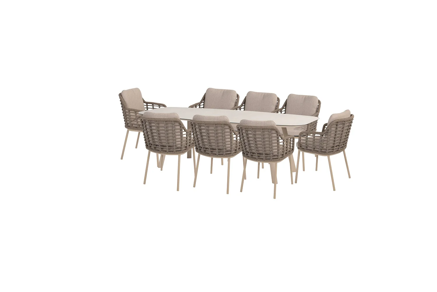 Puglia 8 Seat Dining Set with Manolo Table - Image 4