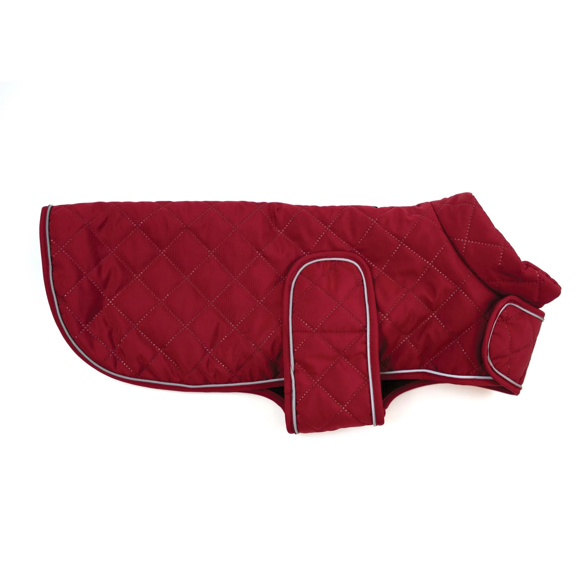 Quilted Classic Dog Coat Burgundy Sml - Image 2