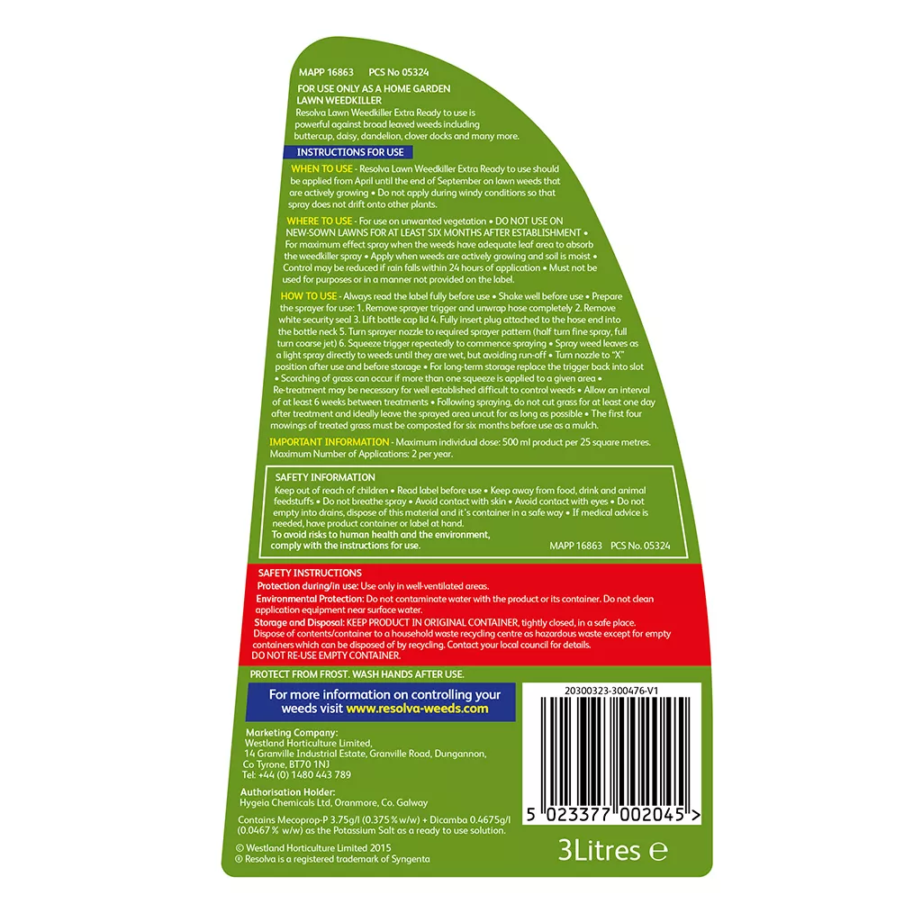 Westland Resolva Lawn Weedkiller Ready-To-Use 1L - Image 4