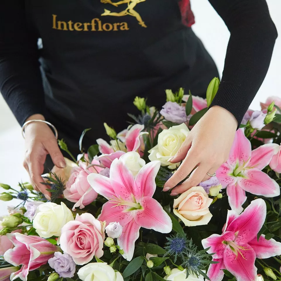 Rose and Eryngium Casket Spray - Image 3