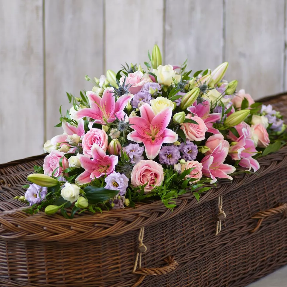 Rose and Eryngium Casket Spray - Image 4