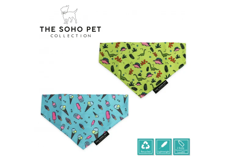 Ancol Soho Reversable Bandana Dino/Ice cream