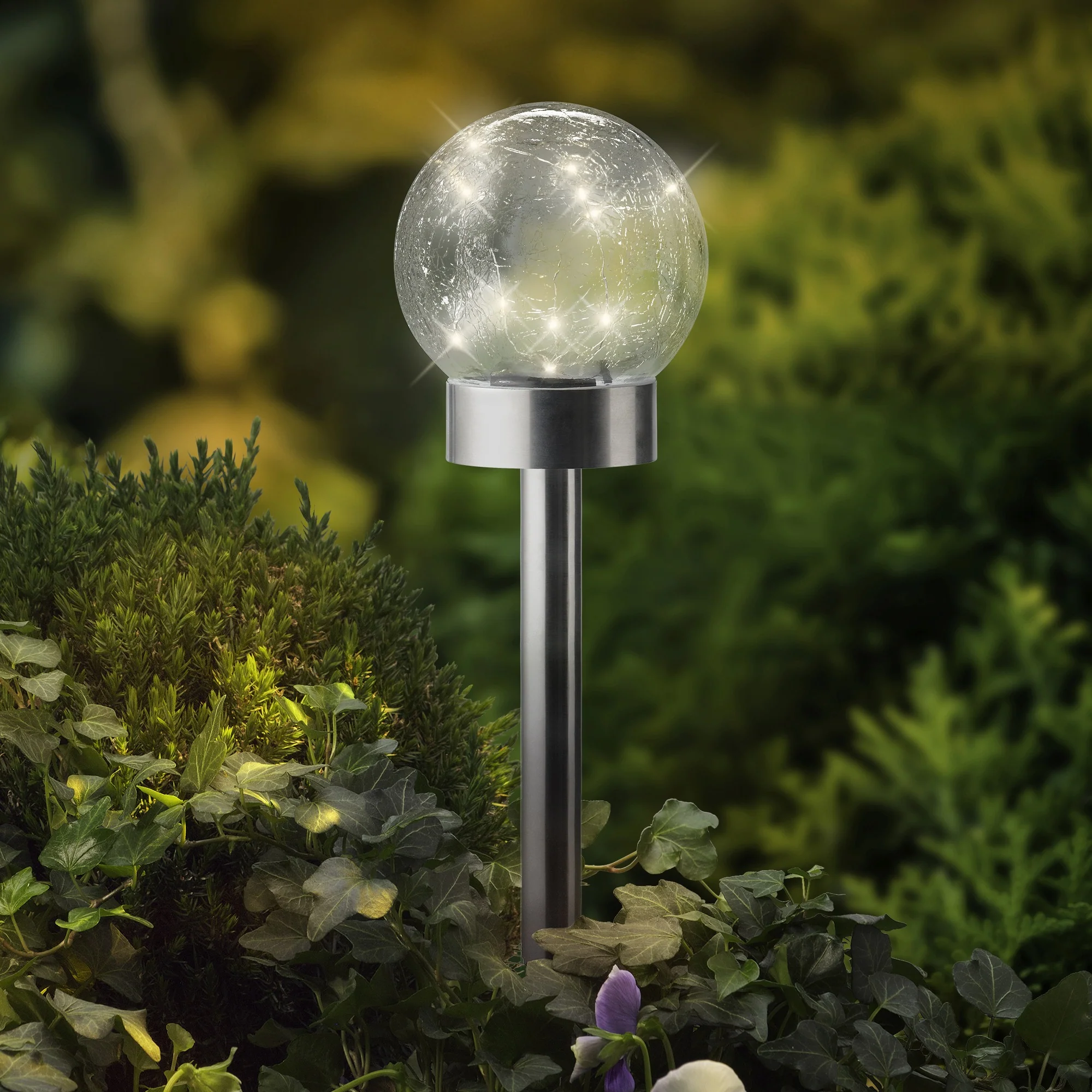 Solar stake light glass