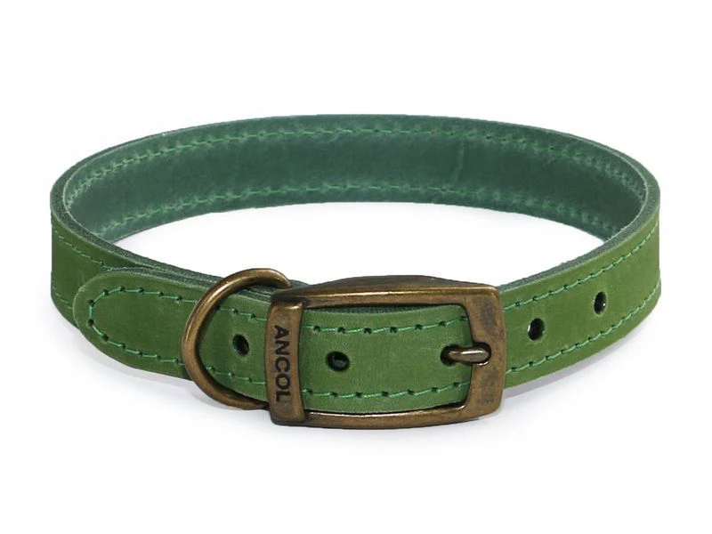 Ancol Timberwolf Leather Collar 28-36cm Size 3