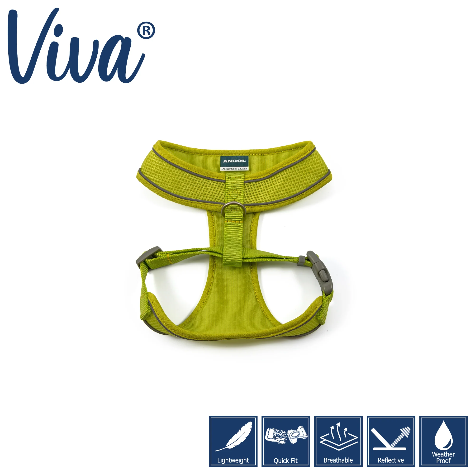 Ancol Viva Comfort Mesh Dog Harness Lime Medium (44-57cm Chest) - Image 2