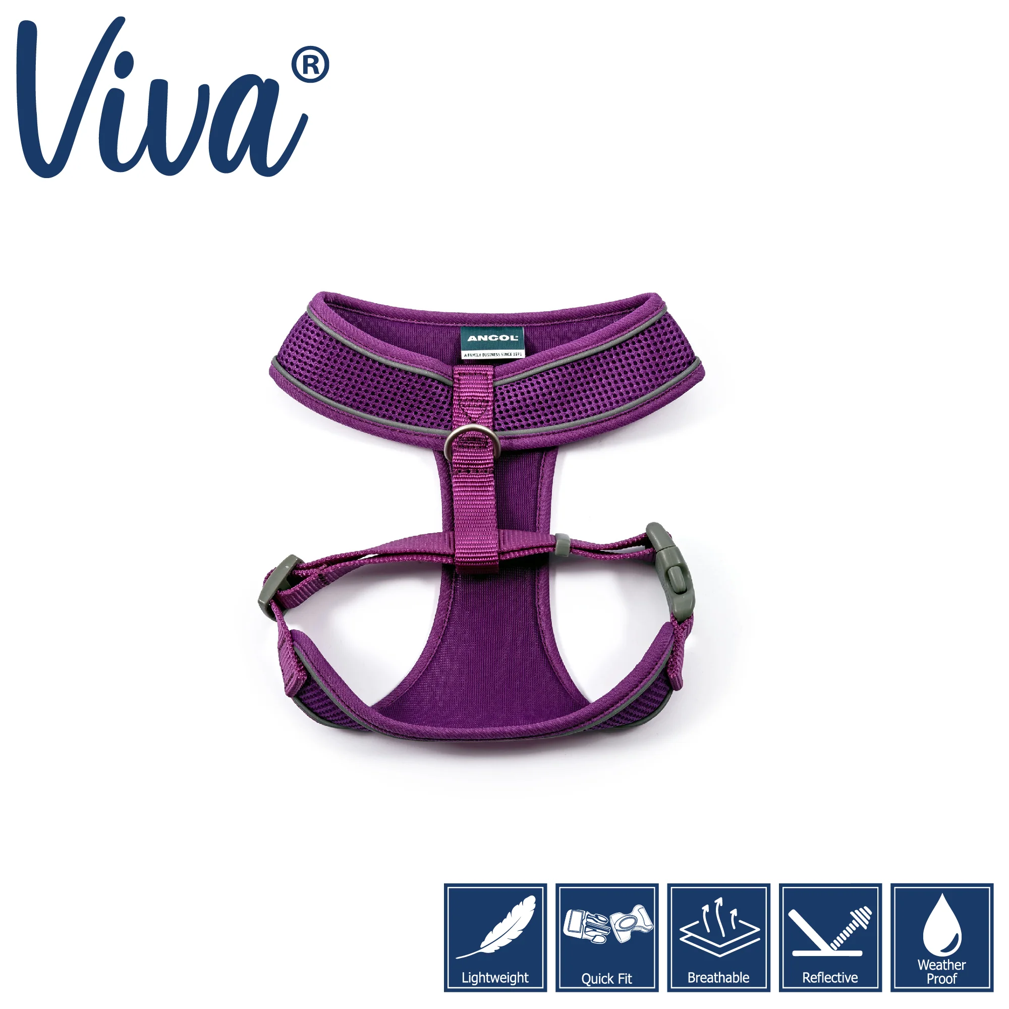 Ancol Viva Comfort Mesh Dog Harness Purple Large (53-74cm Chest) - Image 2