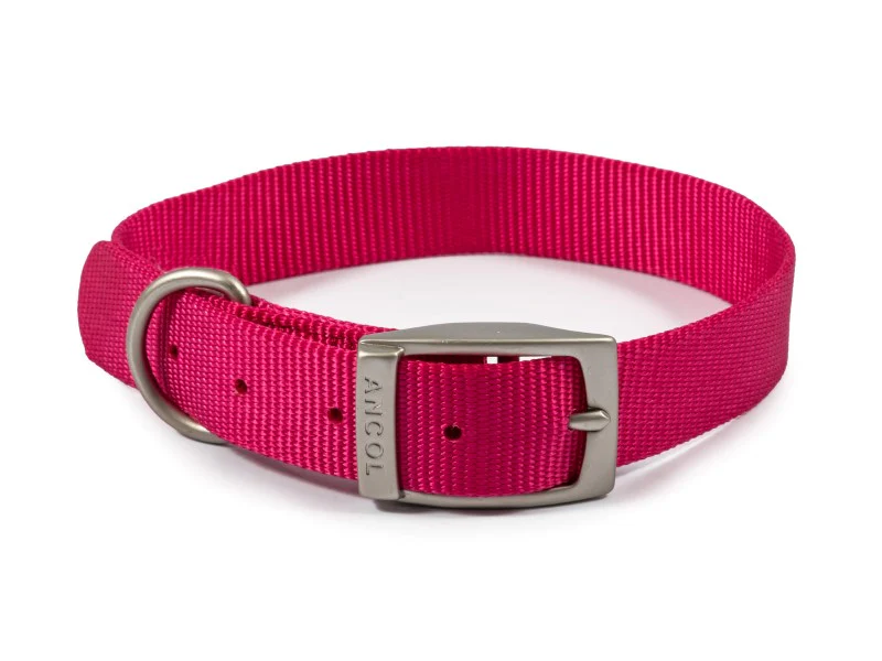 Ancol Viva Dog Collar Nylon Raspberry 20" Size 5
