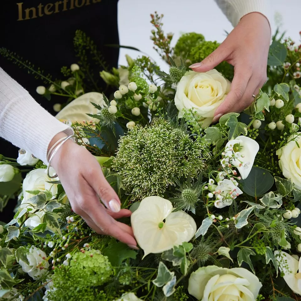 White and Green Casket Spray - Image 3