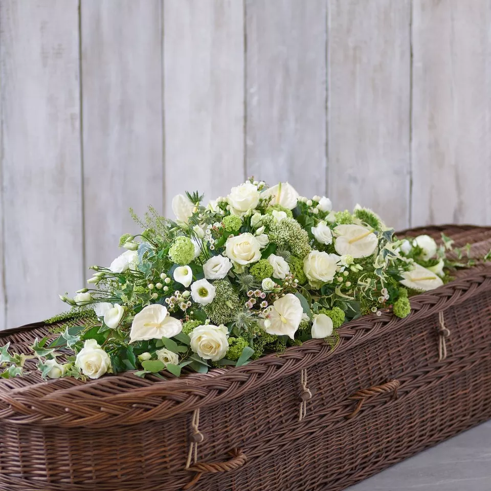 White and Green Casket Spray - Image 4