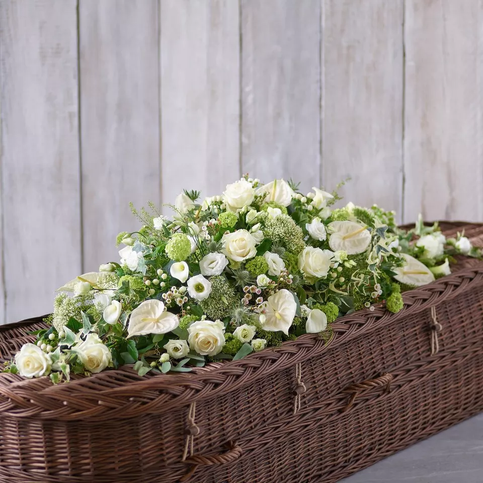 White and Green Casket Spray - Image 6